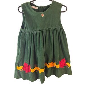 Petit Ami 24 month girls Green fall corduroy dress